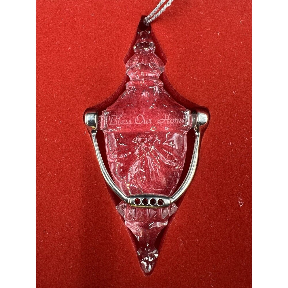Vintage 1999 Lenox Crystal “Bless Our Home” Door Knocker Christmas Ornament